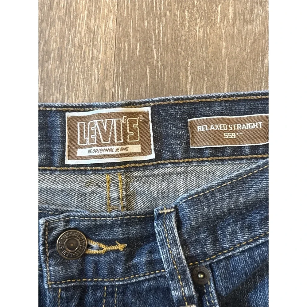Levis 559 Relaxed Fit Men's 32x32 Selvedge Blue Jeans Fits 32x30